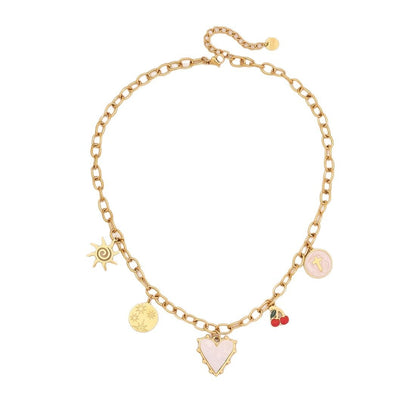 Dopamine Heart Pendant Vintage Necklace