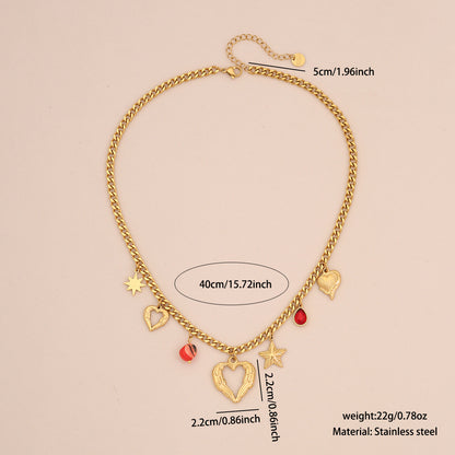 Dopamine Heart Pendant Vintage Necklace