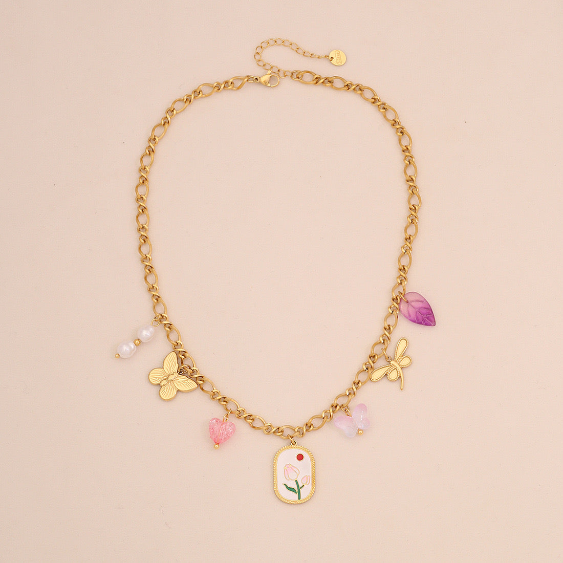 Dopamine Heart Pendant Vintage Necklace