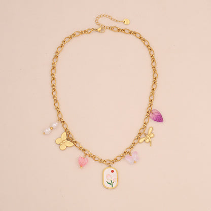 Dopamine Heart Pendant Vintage Necklace