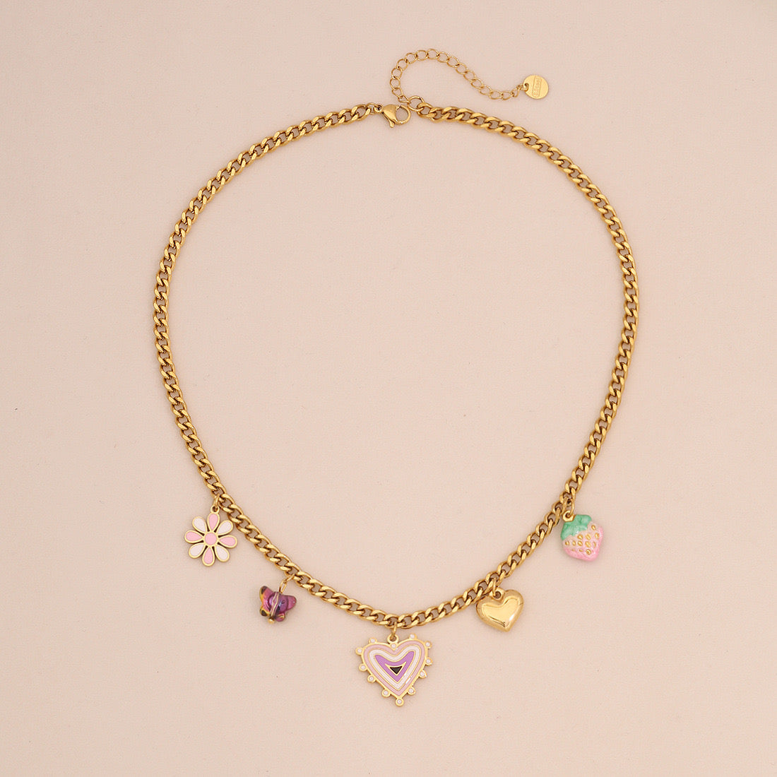 Dopamine Heart Pendant Vintage Necklace