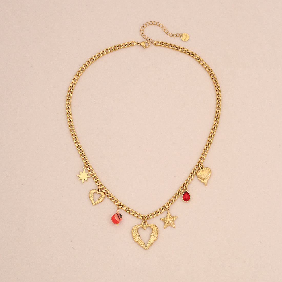 Dopamine Heart Pendant Vintage Necklace