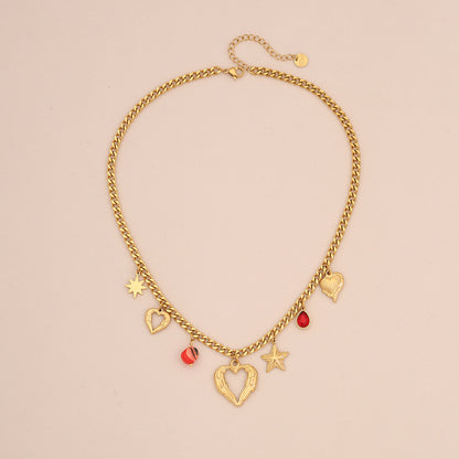 Dopamine Heart Pendant Vintage Necklace