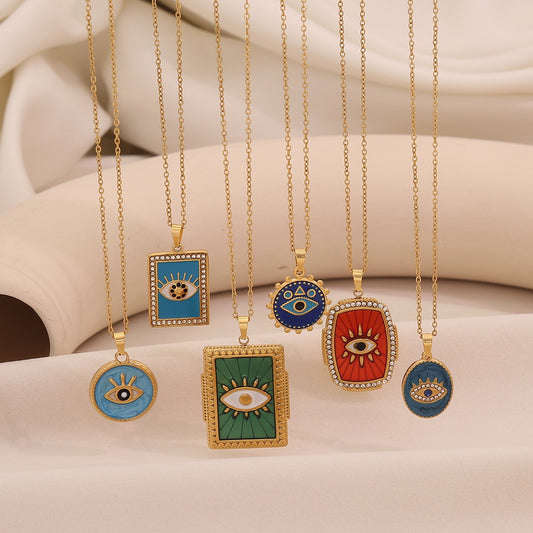 Geometric Eye Pendant Necklace