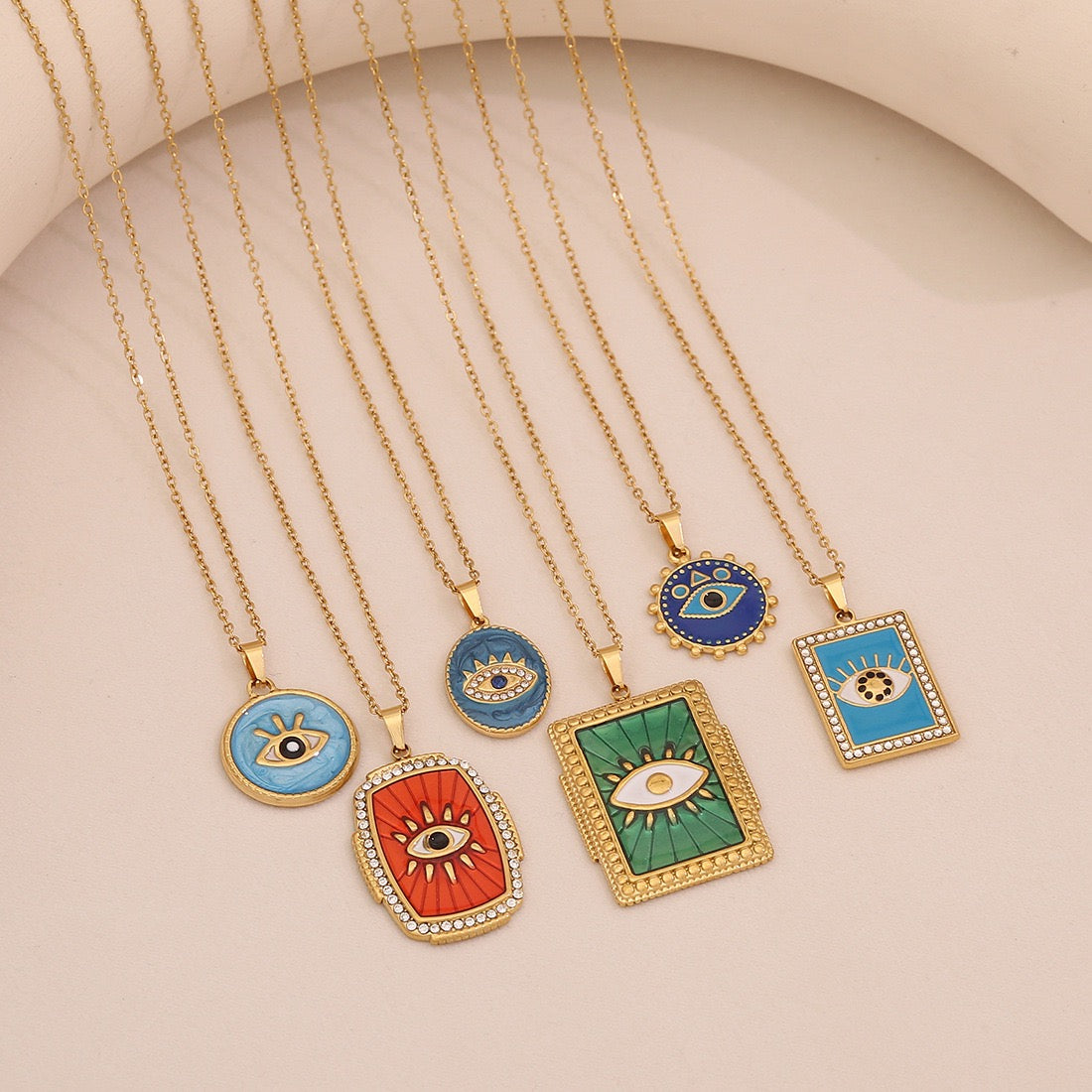 Geometric Eye Pendant Necklace
