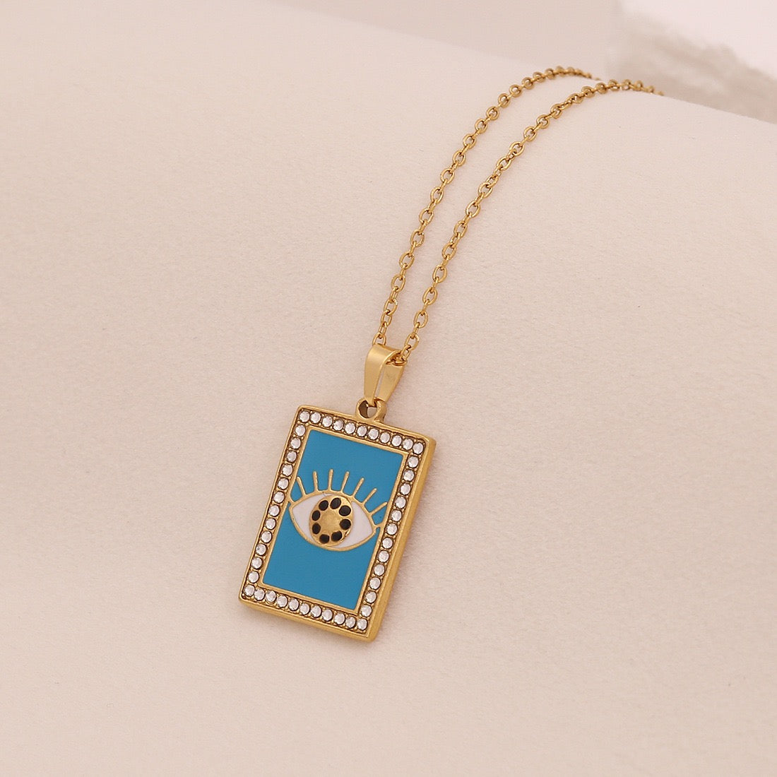 Geometric Eye Pendant Necklace
