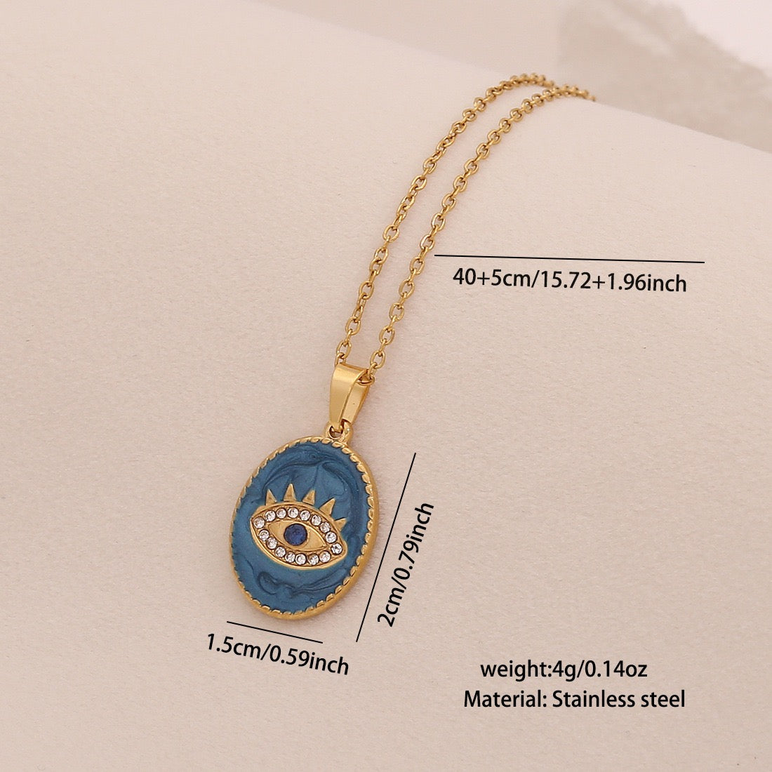 Geometric Eye Pendant Necklace