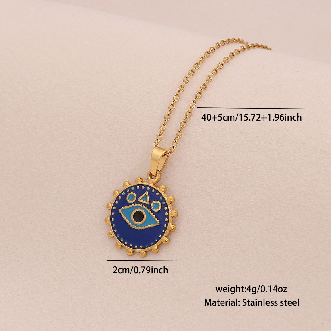 Geometric Eye Pendant Necklace