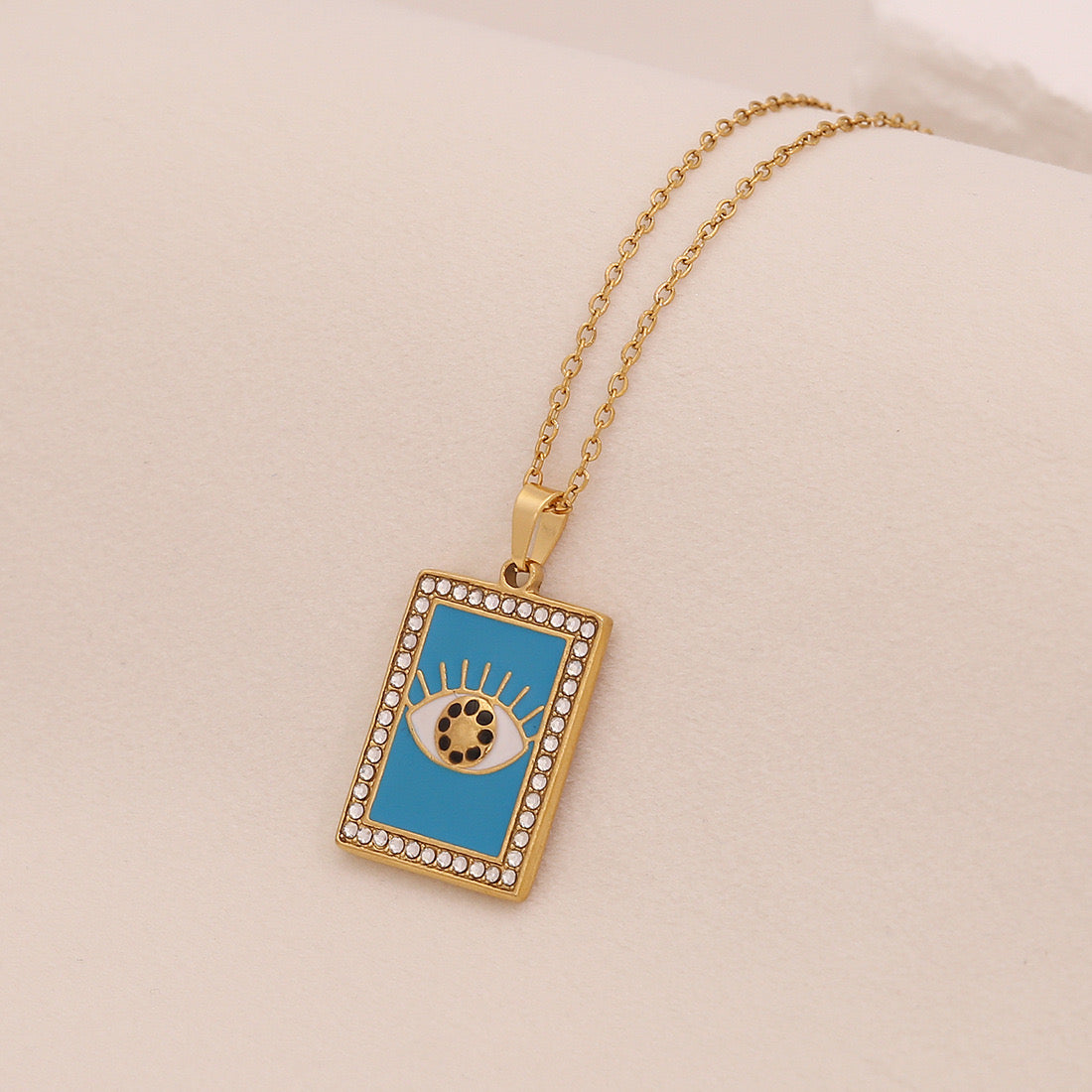 Geometric Eye Pendant Necklace