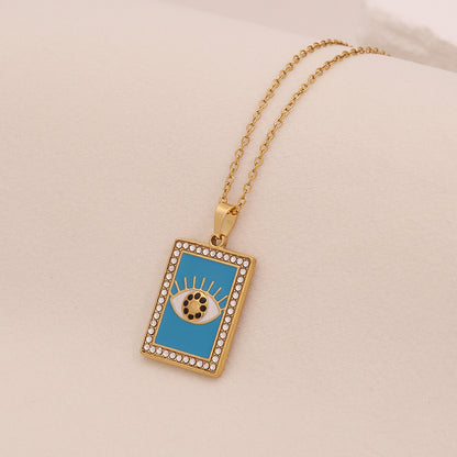 Geometric Eye Pendant Necklace