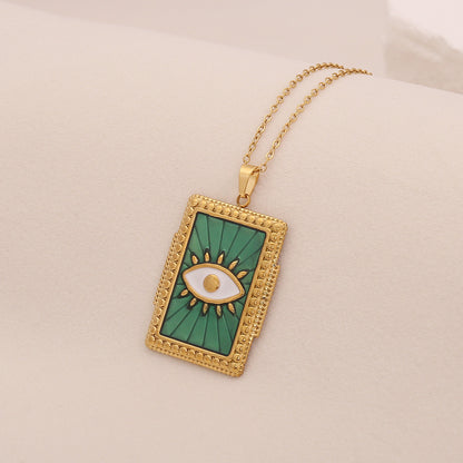 Geometric Eye Pendant Necklace