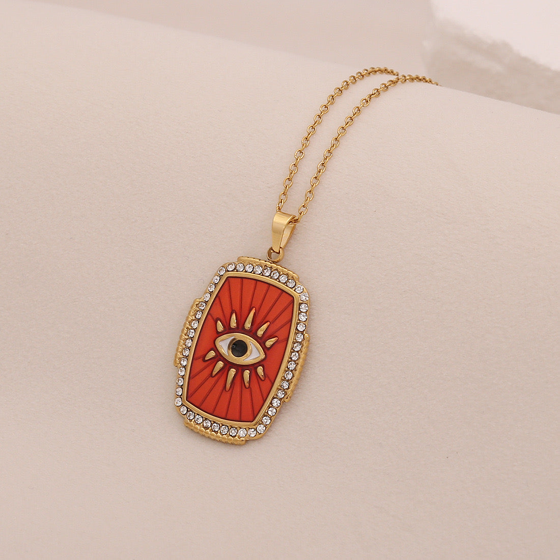Geometric Eye Pendant Necklace