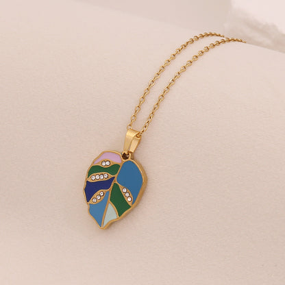 Multicolour Leaf Pendant Necklace