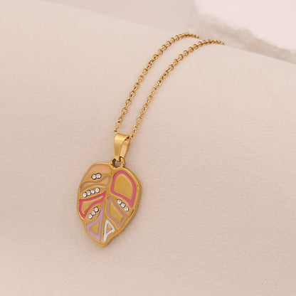 Multicolour Leaf Pendant Necklace