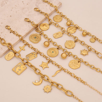 Geometric Star & Moon Bracelet