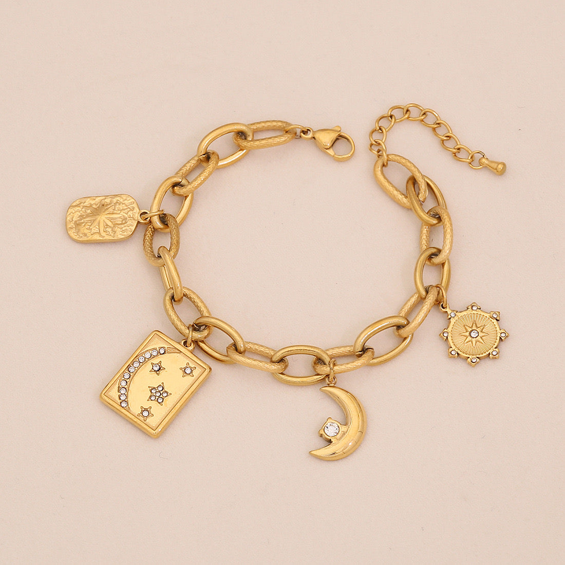 Geometric Star & Moon Bracelet