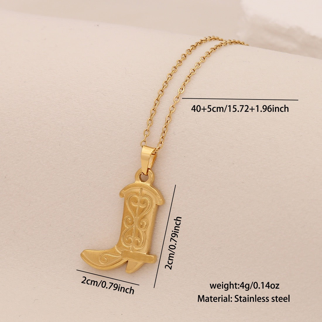 Boot Pendant Necklace