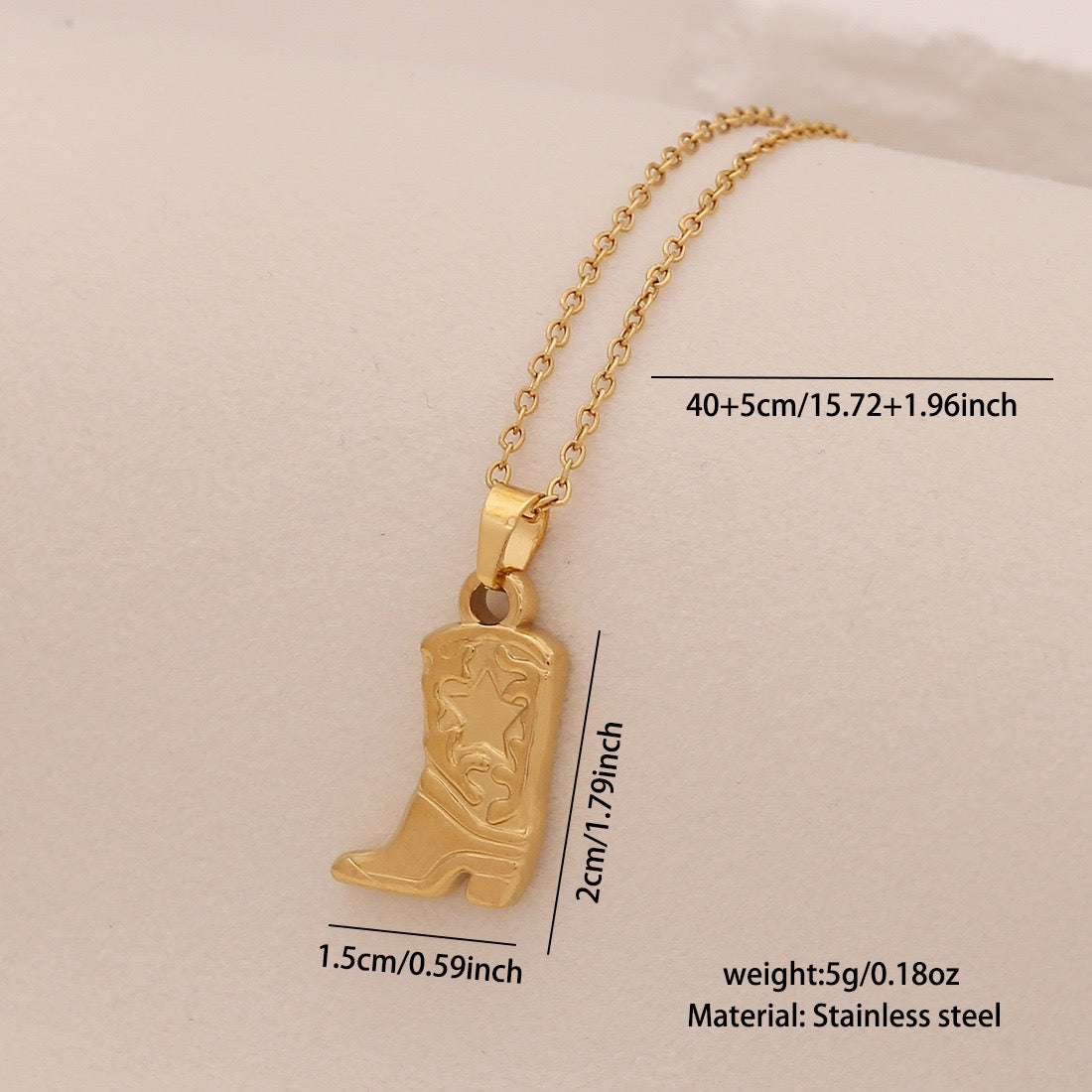 Boot Pendant Necklace