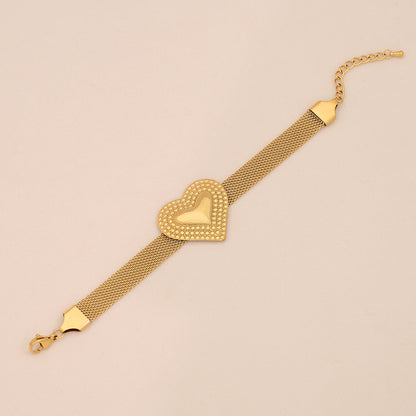 French Mesh Heart & Star Necklace