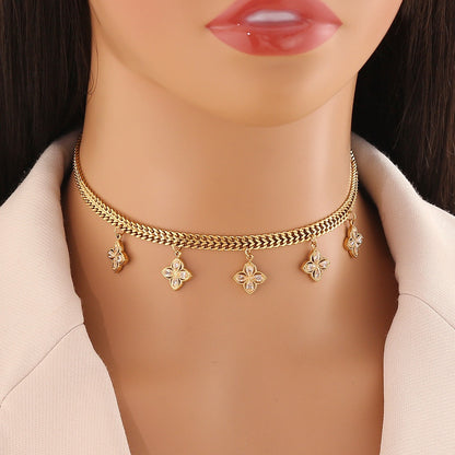 Colourful Glass Heart & Flower Necklace