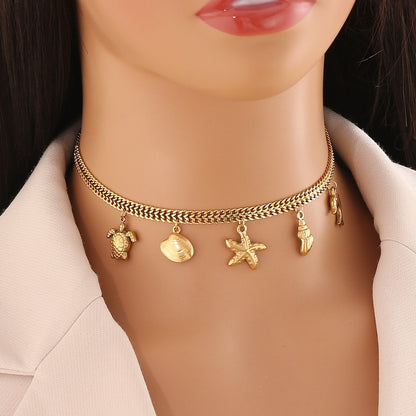 Colourful Glass Heart & Flower Necklace