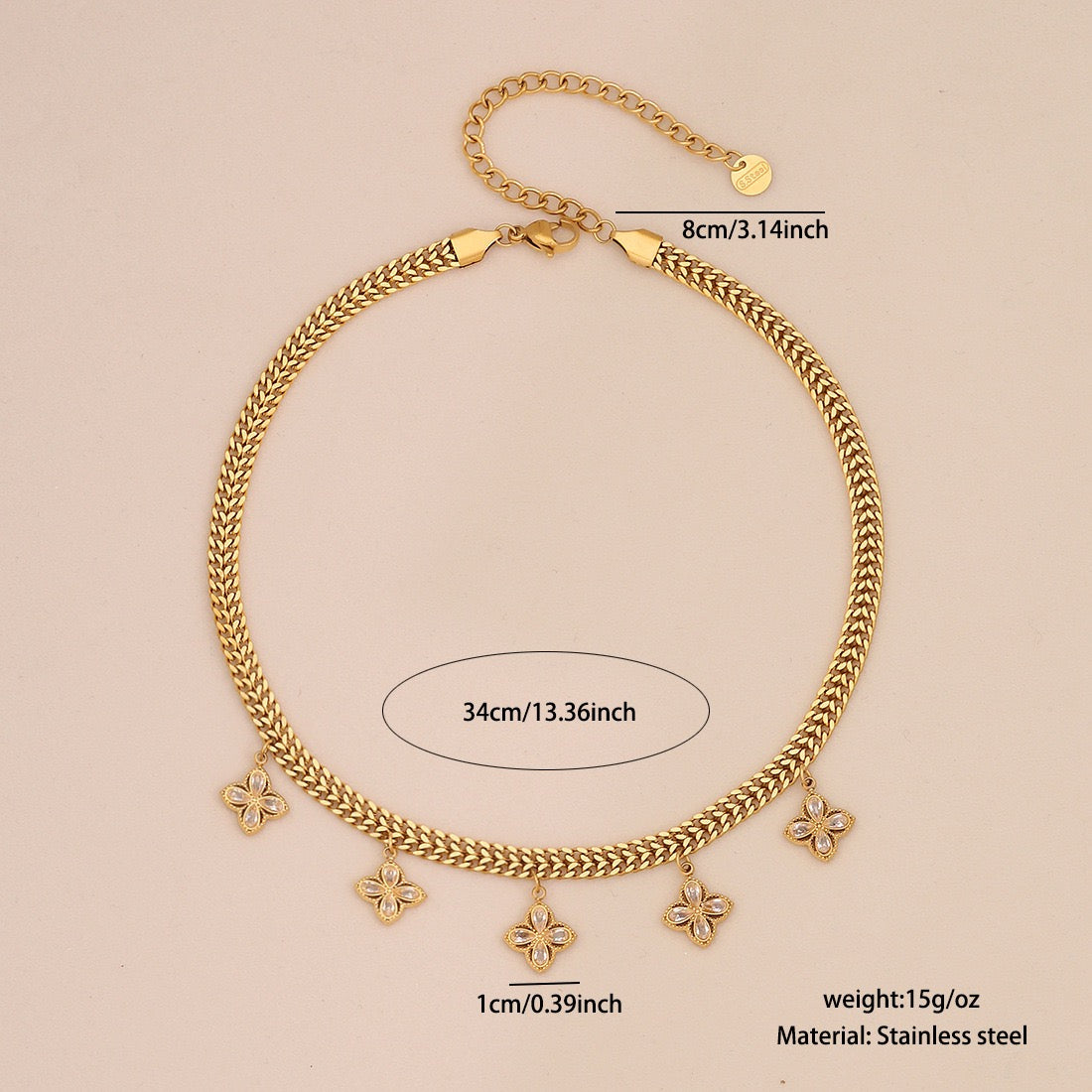 Colourful Glass Heart & Flower Necklace