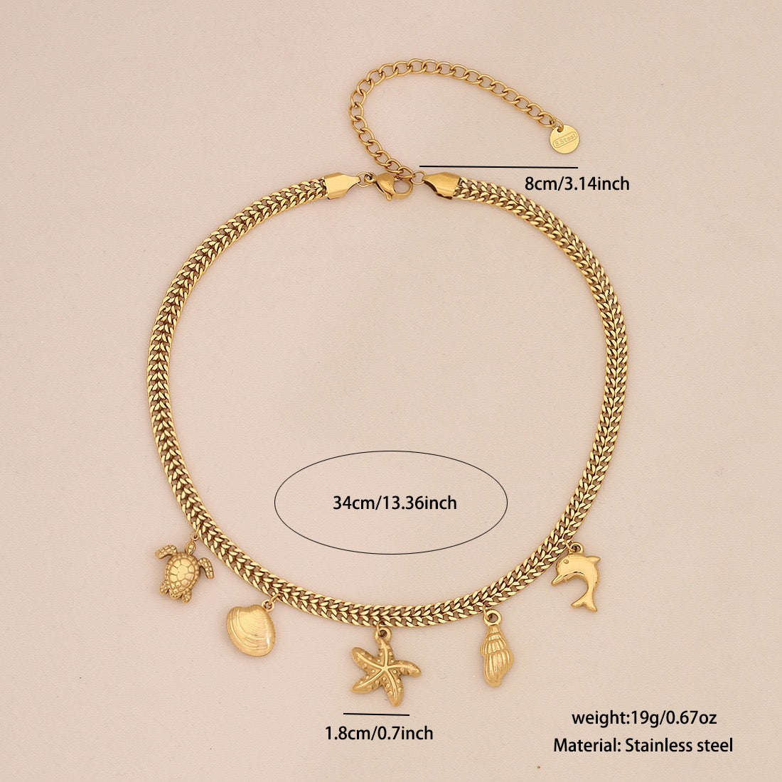 Colourful Glass Heart & Flower Necklace