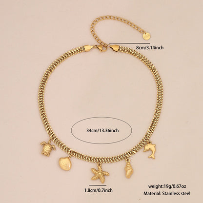 Colourful Glass Heart & Flower Necklace