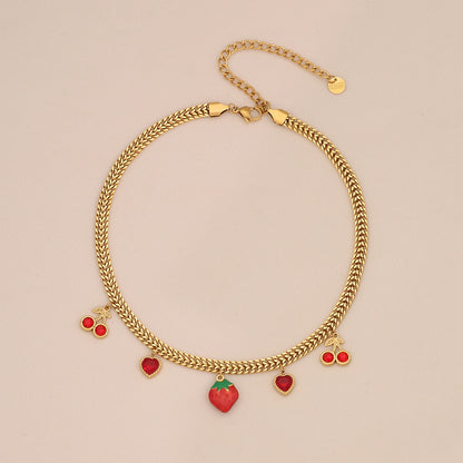 Colourful Glass Heart & Flower Necklace