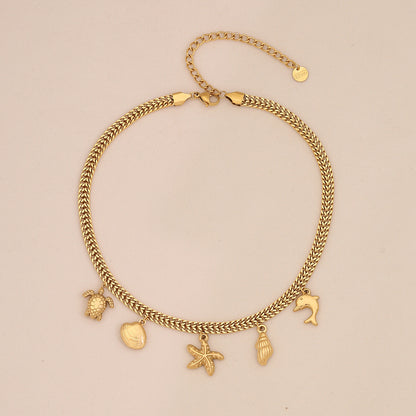 Colourful Glass Heart & Flower Necklace