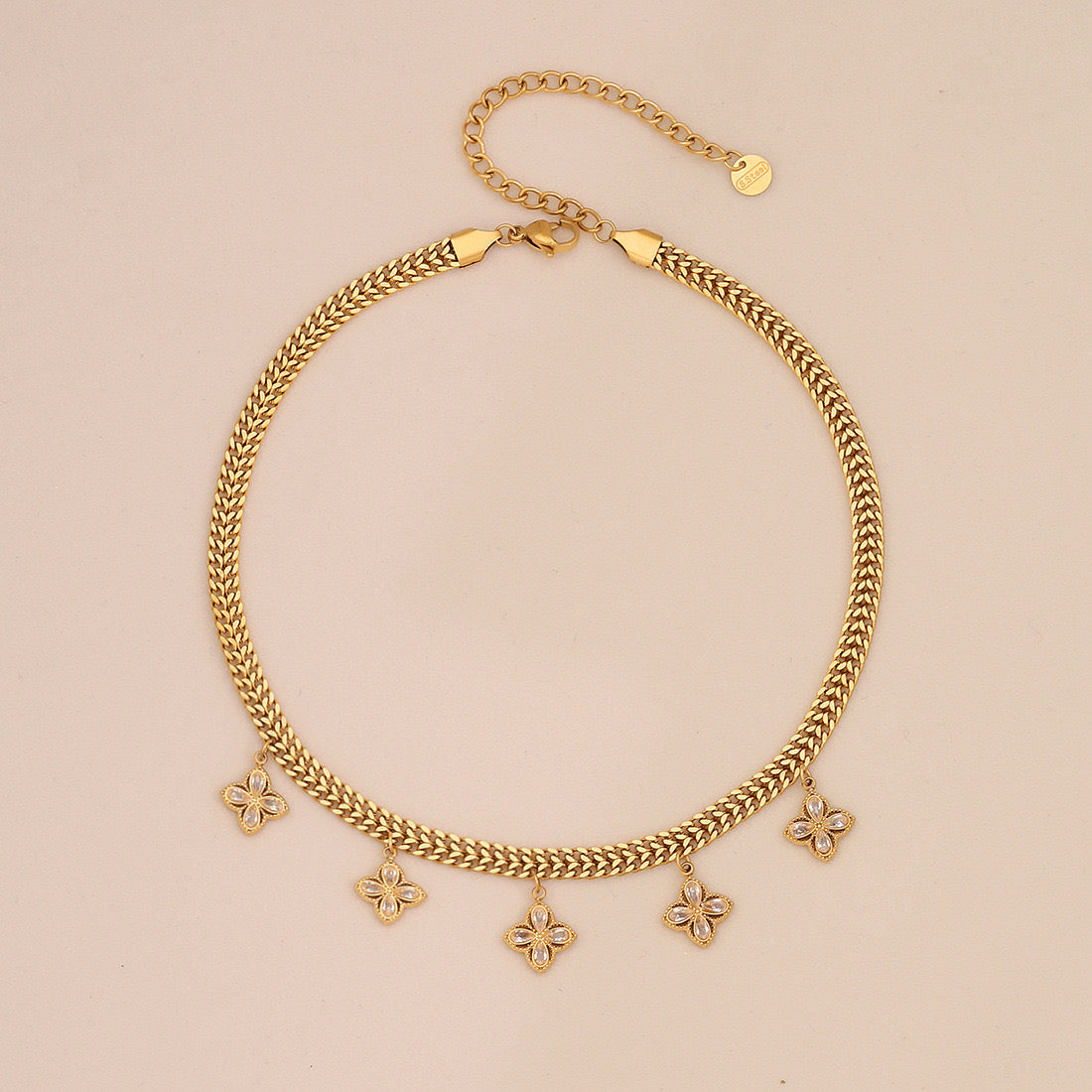 Colourful Glass Heart & Flower Necklace