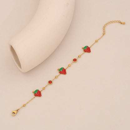Cute Strawberry Stainless Steel Necklace