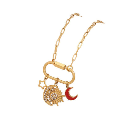 Detachable Star & Moon Evil Eye Necklace
