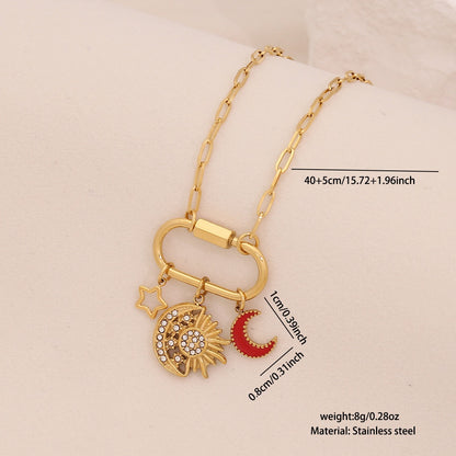 Detachable Star & Moon Evil Eye Necklace