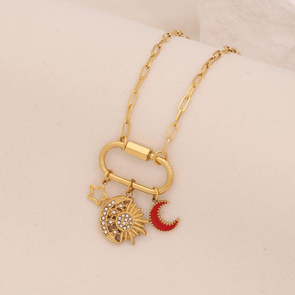 Detachable Star & Moon Evil Eye Necklace