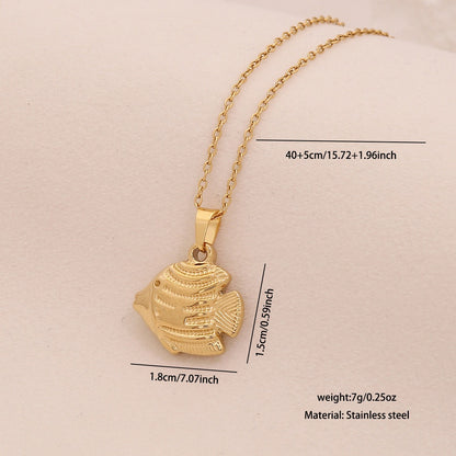 Ocean Series Starfish & Sea Turtle Pendant Necklace