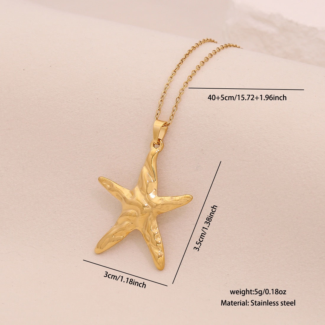 Ocean Series Starfish & Sea Turtle Pendant Necklace