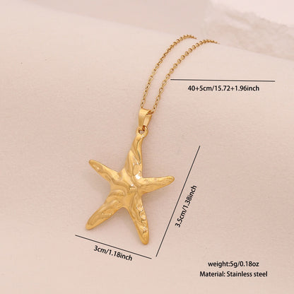 Ocean Series Starfish & Sea Turtle Pendant Necklace