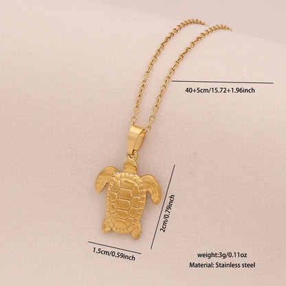 Ocean Series Starfish & Sea Turtle Pendant Necklace