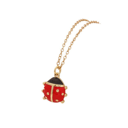 Micro-Pavé Zircon Ladybug Pendant Necklace