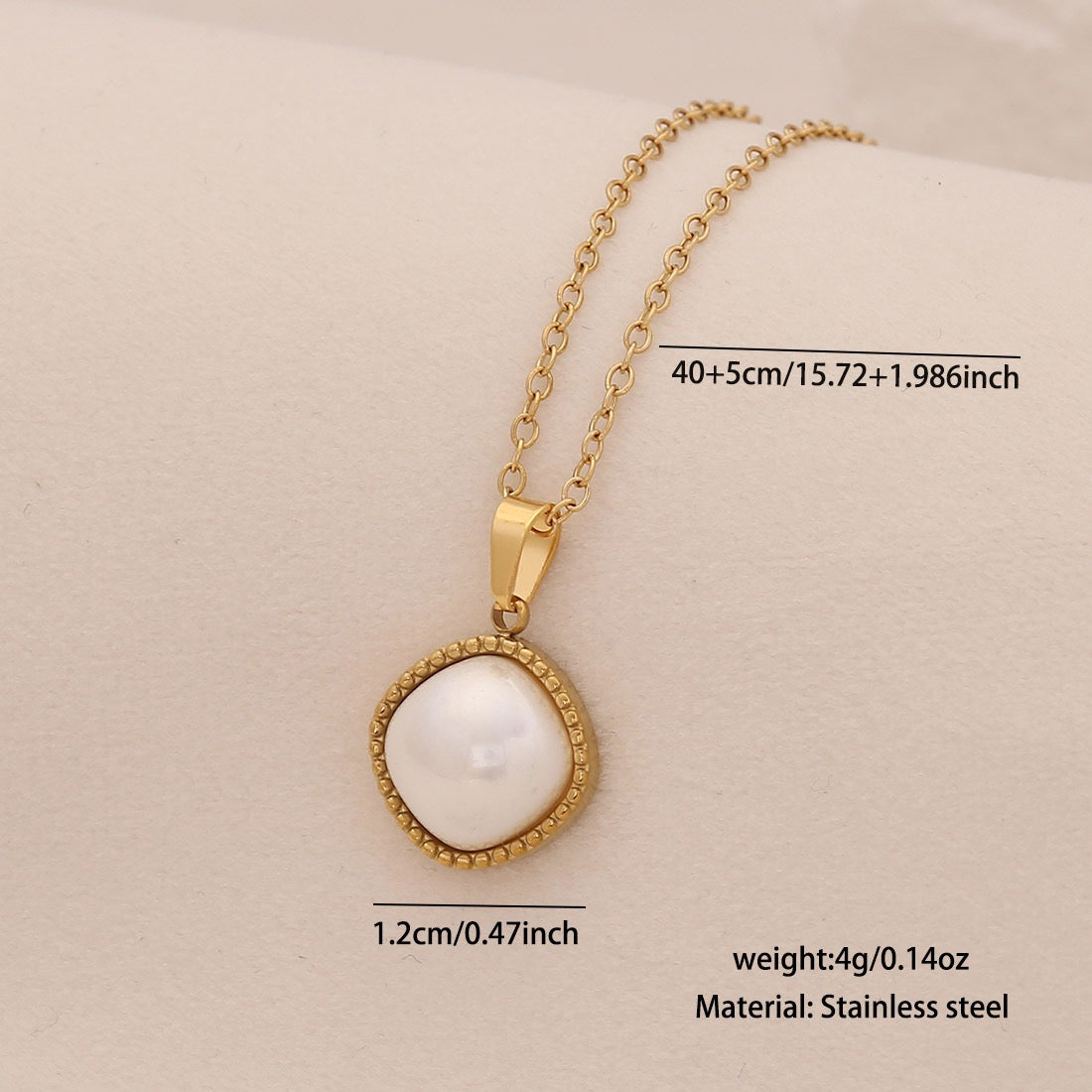 Faux Pearl Heart Pendant Necklace with Star Charm