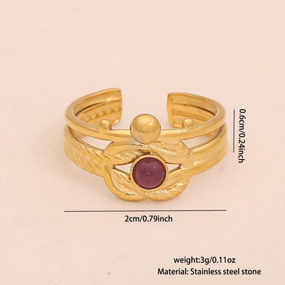 Vintage Amethyst Geometric Open Band Ring