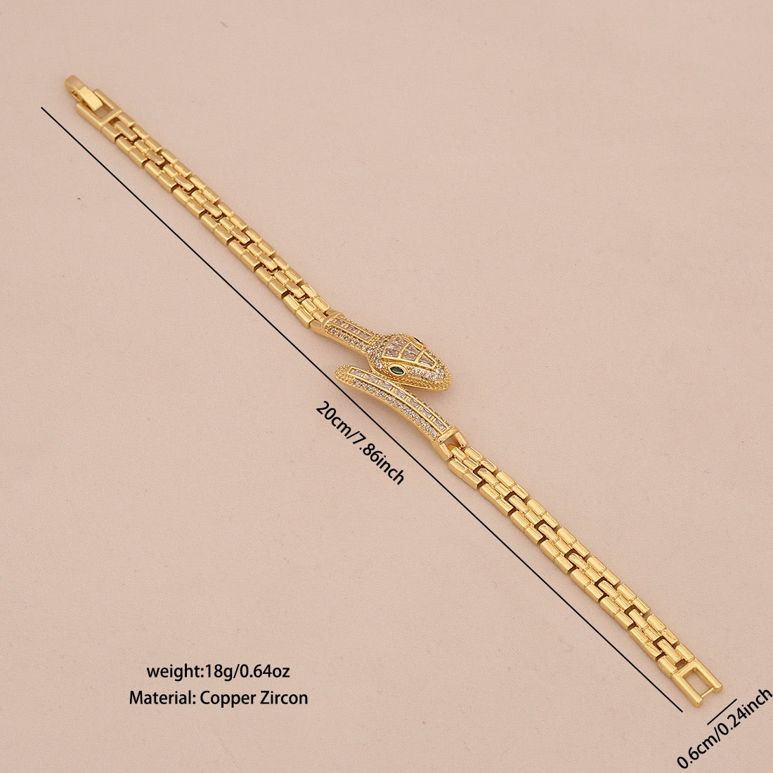 Micro-Pavé Snake & Leopard Head Zircon Bracelet