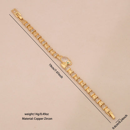 Micro-Pavé Snake & Leopard Head Zircon Bracelet
