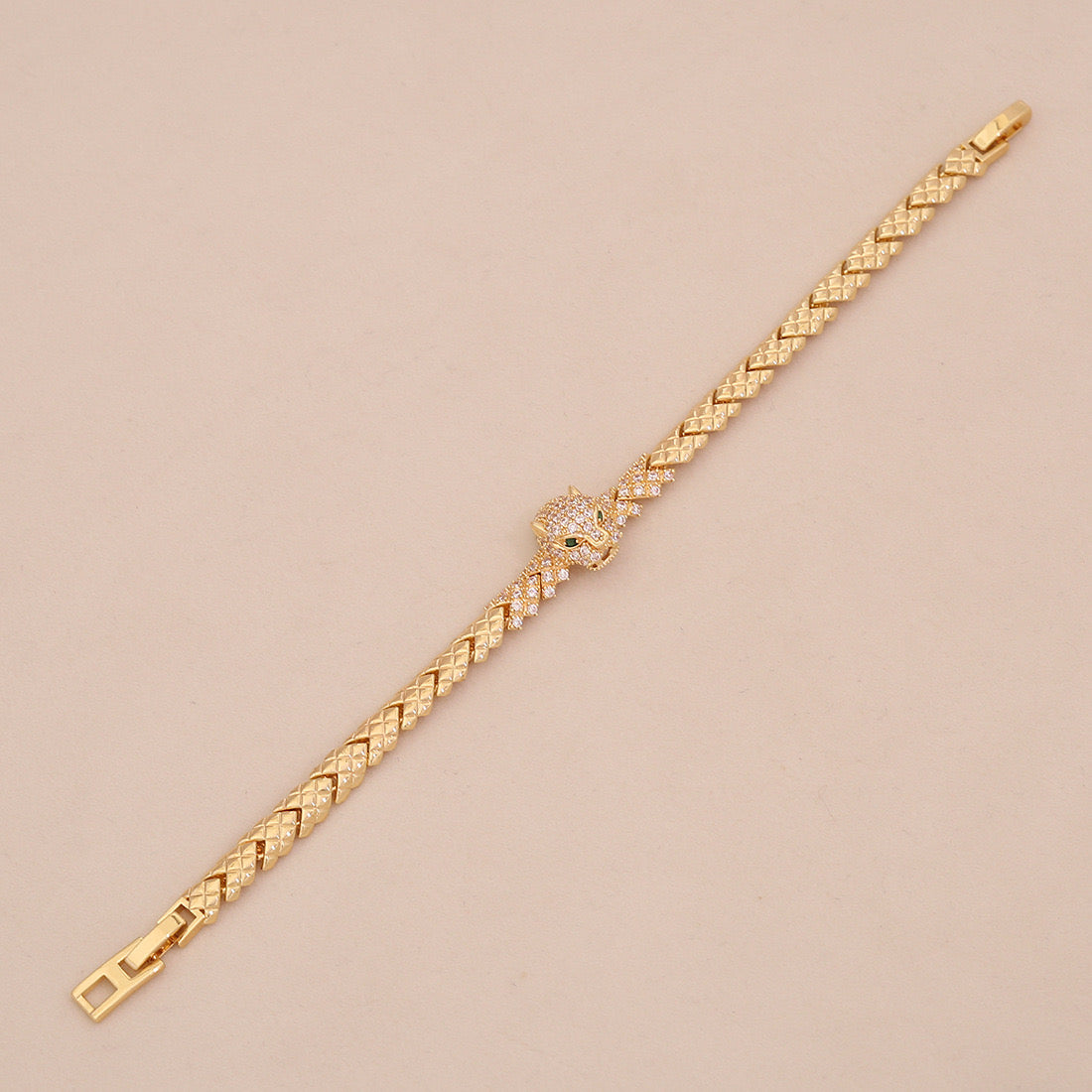 Micro-Pavé Snake & Leopard Head Zircon Bracelet