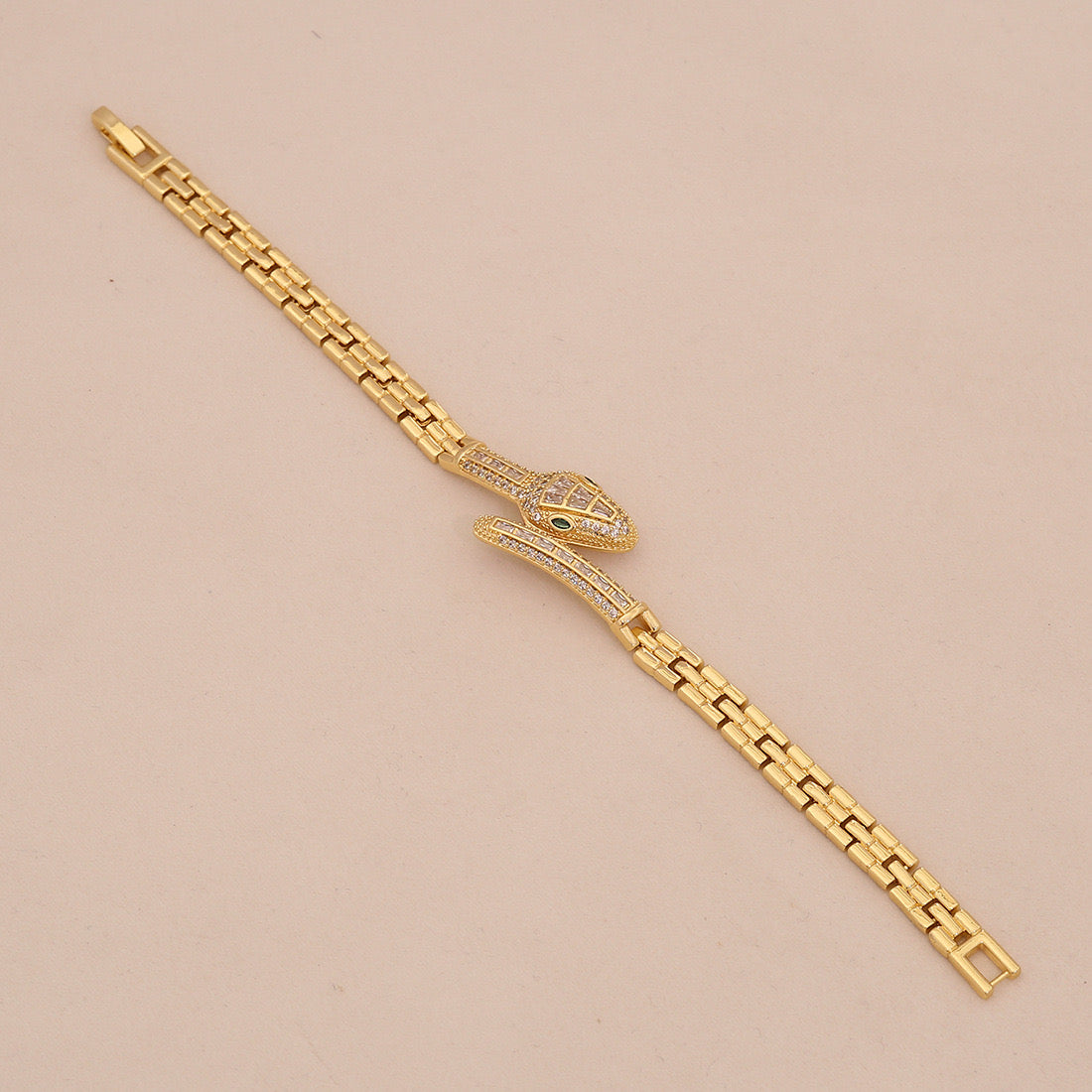 Micro-Pavé Snake & Leopard Head Zircon Bracelet