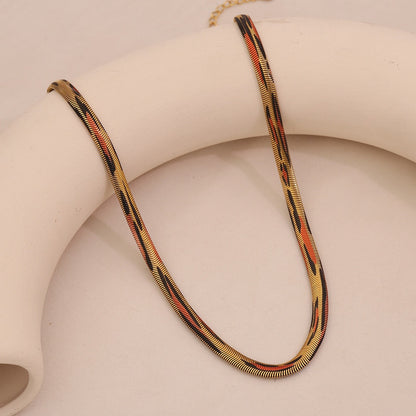 6mm Stainless Steel Leopard Snake Chain Necklace