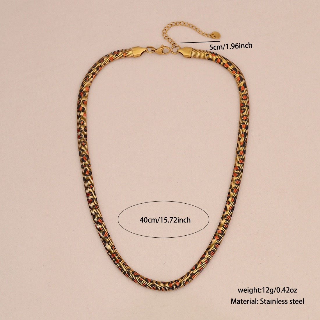 6mm Stainless Steel Leopard Snake Chain Necklace