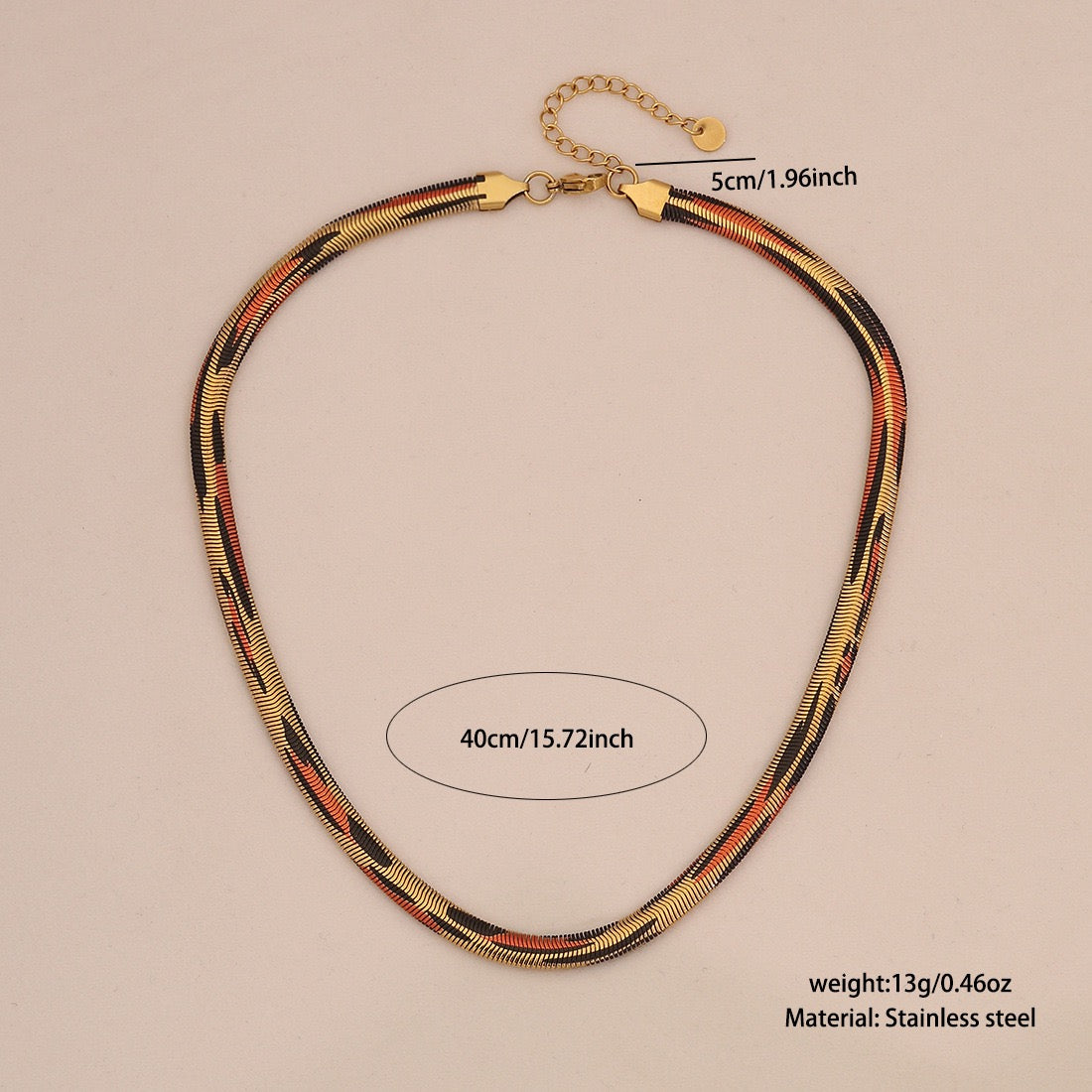 6mm Stainless Steel Leopard Snake Chain Necklace