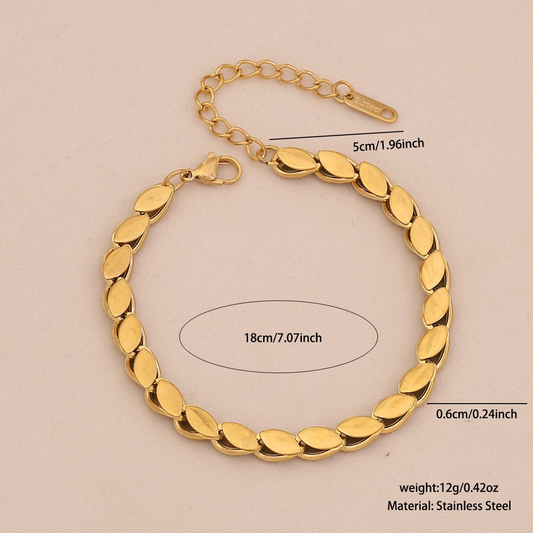 Stainless Steel Cuban Link Bracelet